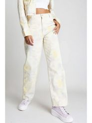 Monki Dżinsy - Regular fit - w kolorze kremowym rozmiar: 40. Brązowe jeansy damskie Monki, z podwyższonym stanem. Za 65.54 zł.