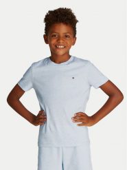 Tommy Hilfiger T-Shirt Essential KB0KB06879 D Błękitny Regular Fit. Niebieskie t-shirty i koszulki chłopięce Tommy Hilfiger, bez wzorów, z bawełny, bez kołnierzyka, bez ramiączek. Za 69.99 zł.
