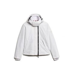 Damska wodoodporna kurtka z kapturem Superdry Mountain. Białe kurtki damskie Superdry, l, z aplikacjami, z materiału, z kapturem. Za 463.80 zł.