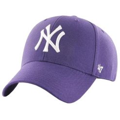 Czapka z daszkiem dla dorosłych MLB New York Yankees MVP Cap. Fioletowe czapki z daszkiem damskie 47 Brand, bez wzorów, z wełny. Za 109.99 zł.
