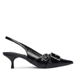 Czółenka Steve Madden. Czarne czółenka damskie Steve Madden, bez wzorów, bez obcasa. Za 389.99 zł.