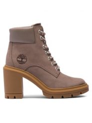 Timberland Botki Allington Heights 6In TB0A5Y6Z9291 Beżowy. Brązowe botki damskie Timberland, z nubiku, bez obcasa, na słupku, bez zapięcia. Za 619.99 zł.