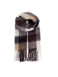 Jenny Fairy Szal 4W4-006-AW24 Brązowy. Brązowe szaliki damskie Jenny Fairy, bez wzorów, z poliesteru. Za 59.99 zł.