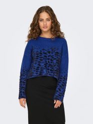 ONLY Sweter w kolorze niebiesko-czarnym rozmiar: M. Niebieskie swetry klasyczne damskie Only, m, bez kołnierzyka. Za 74.63 zł.