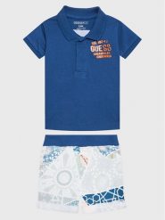Guess Komplet polo i spodenki I3GG03 K8HM3 Niebieski Regular Fit. Niebieskie spodnie niemowlęce Guess, z aplikacjami, z bawełny. Za 119.99 zł.