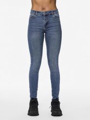 Pieces Dżinsy "Dana" - Skinny fit - w kolorze granatowym rozmiar: XS/L30. Niebieskie jeansy damskie Pieces, z podwyższonym stanem. Za 61.46 zł.