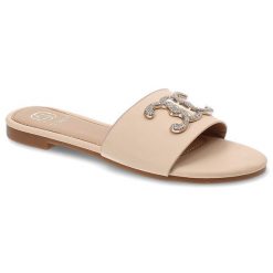 Beżowe Klapki Givana Eleganckie Buty Damskie. Brązowe klapki damskie Givana, bez wzorów, z materiału, bez obcasa, bez zapięcia. Za 109.00 zł.