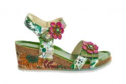Sandały Laura Vita Bonito 13 Vert 202048, Zielony, Skóra naturalna - 39. Zielone sandały damskie LAURA VITA, z aplikacjami, z materiału, bez obcasa, na koturnie, bez zapięcia. W wyprzedaży za 224.10 zł.