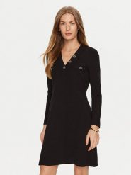 TWINSET Sukienka dzianinowa 241TP3094 Czarny Regular Fit. Czarne sukienki damskie Twinset, bez wzorów, z dzianiny, bez ramiączek. Za 799.99 zł.