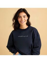 WOOOP Bluza "Everything is okay" w kolorze granatowym rozmiar: XS. Niebieskie bluzy damskie Wooop, xs, bez wzorów, z bawełny, bez kaptura. Za 83.42 zł.