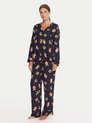 Hunkemöller Piżama Gingerbread 302783 Czarny Regular Fit. Czarne piżamy damskie Hunkemöller, bez wzorów, z wiskozy, bez ramiączek. Za 209.99 zł.