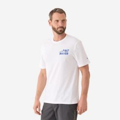 Koszulka z krótkim rękawem tuńczyk. Białe bluzki damskie CAPERLAN, l, bez wzorów, z bawełny, bez kołnierzyka, bez ramiączek. Za 49.99 zł.