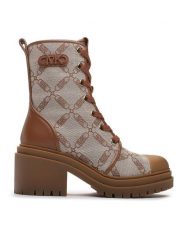 MICHAEL Michael Kors Botki Hanley 40F3HYME5Y Brązowy. Brązowe botki damskie MICHAEL Michael Kors, z materiału, bez obcasa, na słupku, bez zapięcia. Za 1,299.00 zł.