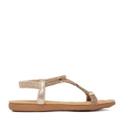 Sandały JENNY. Żółte sandały damskie Jenny, bez wzorów, bez obcasa, na płaskiej podeszwie, bez zapięcia. Za 99.99 zł.