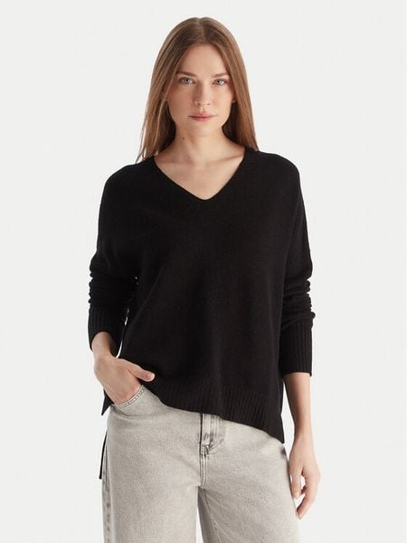 Kontatto Sweter 3M0842C Czarny Relaxed Fit. Czarne swetry klasyczne damskie Kontatto, m, z syntetyku, bez kołnierzyka. Za 189.99 zł.
