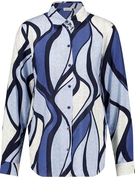 Gerry Weber Bluzka w kolorze błękitno-niebieskim rozmiar: 42. Niebieskie bluzki damskie Gerry Weber, bez wzorów, z wiskozy, bez kołnierzyka, bez ramiączek. Za 140.86 zł.