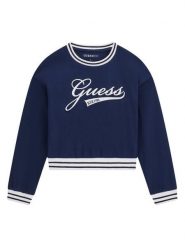 Guess Bluza J6YI30 K3765 Granatowy Regular Fit. Niebieskie bluzy dziewczęce Guess, z aplikacjami, z bawełny, bez ramiączek, bez kaptura. Za 154.99 zł.