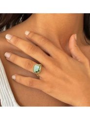 OR Carats Złoty pierścionek z kamieniem szlachetnym rozmiar: 58. Zielone pierścionki damskie OR Carats, z ametystem, złote. Za 1,057.99 zł.