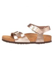 Birkenstock Sandały "Rio" w kolorze jasnobrązowym rozmiar: 38. Brązowe sandały damskie Birkenstock, bez wzorów, z otwartym noskiem, bez obcasa, bez zapięcia. Za 161.34 zł.