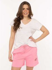 Zwillingsherz Szorty dresowe "Feel Good Club" w kolorze jasnoróżowym rozmiar: L/XL. Różowe szorty damskie Zwillingsherz, bez wzorów, z bawełny. Za 104.99 zł.