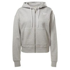 Bluza na co dzień damska REEBOK na zamek z kapturem. Szare bluzy damskie Reebok, s, bez wzorów, z kapturem. Za 179.00 zł.