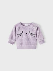 NAME IT Bluza 13210053 Fioletowy Regular Fit. Fioletowe bluzy dziewczęce Name it, bez wzorów, z syntetyku, bez ramiączek, bez kaptura. Za 84.99 zł.
