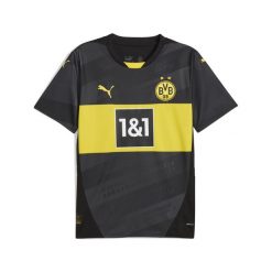 Koszulka piłkarska Puma Dortmund wyjazdowa sezon 24/25. Bluzki damskie Puma, s, bez wzorów, z materiału, bez kołnierzyka, bez ramiączek. Za 249.99 zł.