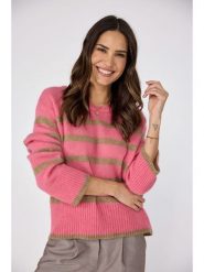 LIEBLINGSSTÜCK Sweter w kolorze zielono-różowym rozmiar: 38. Różowe swetry klasyczne damskie LIEBLINGSSTÜCK, bez kołnierzyka. Za 213.18 zł.