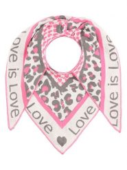 Zwillingsherz Chusta "Love is Love" w kolorze szaro-jasnoróżowym - 200 x 100 cm rozmiar: onesize. Różowe chusty damskie Zwillingsherz, bez wzorów, z bawełny. Za 104.99 zł.