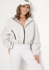 Biała Kurtka Wiatrówka o Kroju Oversize Natilessa. Białe kurtki damskie Born2be, na wiosnę, l, bez wzorów, z jeansu. Za 179.99 zł.