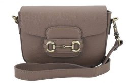 Listonoszka skórzana BARBERINI'S 968-9 c. beżowa. Brązowe shopper bag Barberinis, z aplikacjami, ze skóry, małe, bez dodatków. Za 299.99 zł.