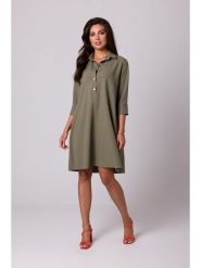 Be Wear Sukienka w kolorze oliwkowym rozmiar: XL. Brązowe sukienki damskie Be Wear, bez wzorów, bez ramiączek. Za 180.49 zł.