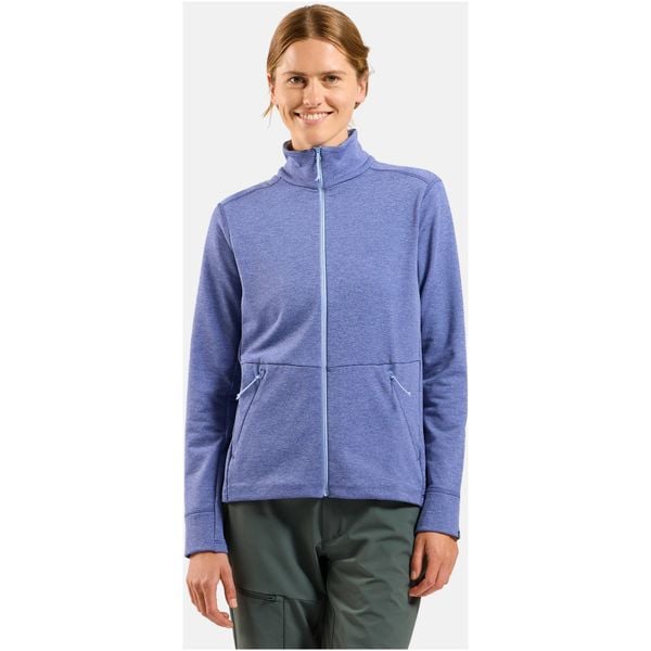 Bluza bez kaptura rozpinana Odlo Mid layer full zip GRID FLEECE. Niebieskie bluzy damskie ODLO, l, bez wzorów, z elastanu, bez kaptura. Za 382.49 zł.