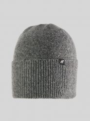 4F Czapka zimowa damska - szara Uniwersalny. Szare czapki damskie 4F, na zimę, z aplikacjami, z dzianiny. Za 49.99 zł.