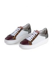 Anna Morellini Skórzane sneakersy "Getta" w kolorze srebrno-białym rozmiar: 41. Białe obuwie sportowe damskie Anna Morellini, bez zapięcia. Za 387.44 zł.