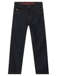 HUGO Jeansy G00983 S Granatowy Regular Fit. Niebieskie jeansy chłopięce Hugo, z bawełny. Za 232.99 zł.