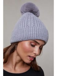Soft Cashmere Czapka w kolorze szarym rozmiar: onesize. Szare czapki damskie Soft Cashmere, bez wzorów, z kaszmiru. Za 101.70 zł.