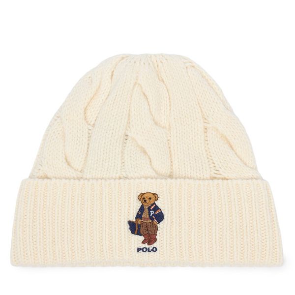 Czapka Polo Ralph Lauren. Białe czapki damskie Polo Ralph Lauren, na zimę, bez wzorów. Za 419.99 zł.