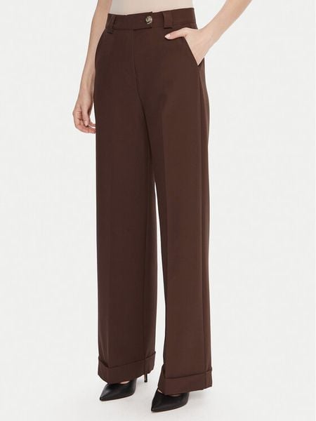 Maryley Spodnie materiałowe 25IB563/43CO Brązowy Regular Fit. Brązowe spodnie materiałowe damskie Maryley, bez wzorów, z materiału. Za 269.99 zł.