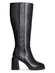 Liu Jo Kozaki w kolorze czarnym rozmiar: 37. Czarne kozaki damskie Liu Jo, na zimę, bez obcasa, bez zapięcia. Za 420.68 zł.