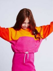DKNY Bluza D35S95 D Pomarańczowy Regular Fit. Brązowe bluzy dziewczęce DKNY, bez wzorów, z bawełny, bez ramiączek, bez kaptura. Za 319.99 zł.