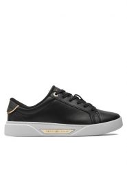 Tommy Hilfiger Sneakersy Chic Hw Court Sneaker FW0FW07813 Czarny. Czarne obuwie sportowe damskie Tommy Hilfiger, ze skóry, bez zapięcia. W wyprzedaży za 299.99 zł.