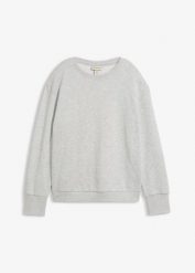 Bluza oversize z miękkiej mieszanki bawełny. Szare bluzy damskie bonprix, bez wzorów, z bawełny, bez kaptura. Za 109.99 zł.