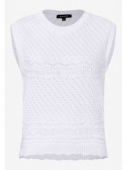 More & More Bezrękawnik w kolorze białym rozmiar: 38. Białe swetry klasyczne damskie More & More, z bawełny, bez kołnierzyka. Za 104.14 zł.
