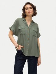 Vero Moda Koszula Bumpy 10310139 Zielony Regular Fit. Zielone koszule damskie Vero Moda, m, bez wzorów, z wiskozy, bez kołnierzyka, bez ramiączek. Za 129.99 zł.