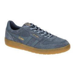 Sneakersy damskie Gola Hawk Suede 86. Niebieskie obuwie sportowe damskie Gola, ze skóry, bez zapięcia, trekkingowe. Za 425.50 zł.