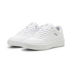 Sneakersy Court Classy PUMA White Silver Metallic. Białe obuwie sportowe damskie Puma, bez zapięcia, trekkingowe. Za 289.00 zł.