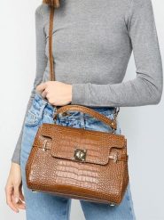 Christian Laurier Skórzana torebka "Swan Croco" w kolorze jasnobrązowym - 28 x 20 x 11 cm rozmiar: onesize. Brązowe torebki klasyczne damskie Christian Laurier, z materiału, przez ramię, bez dodatków. Za 304.99 zł.