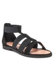 Lasocki Sandały RST-4876-07 Czarny. Czarne sandały damskie Lasocki, bez wzorów, z materiału, bez obcasa, na płaskiej podeszwie, bez zapięcia. Za 149.99 zł.