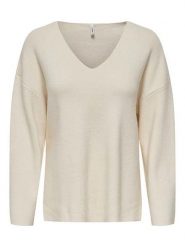 ONLY Sweter w kolorze kremowym rozmiar: L. Brązowe swetry klasyczne damskie Only, l, ze splotem, bez kołnierzyka. Za 87.81 zł.